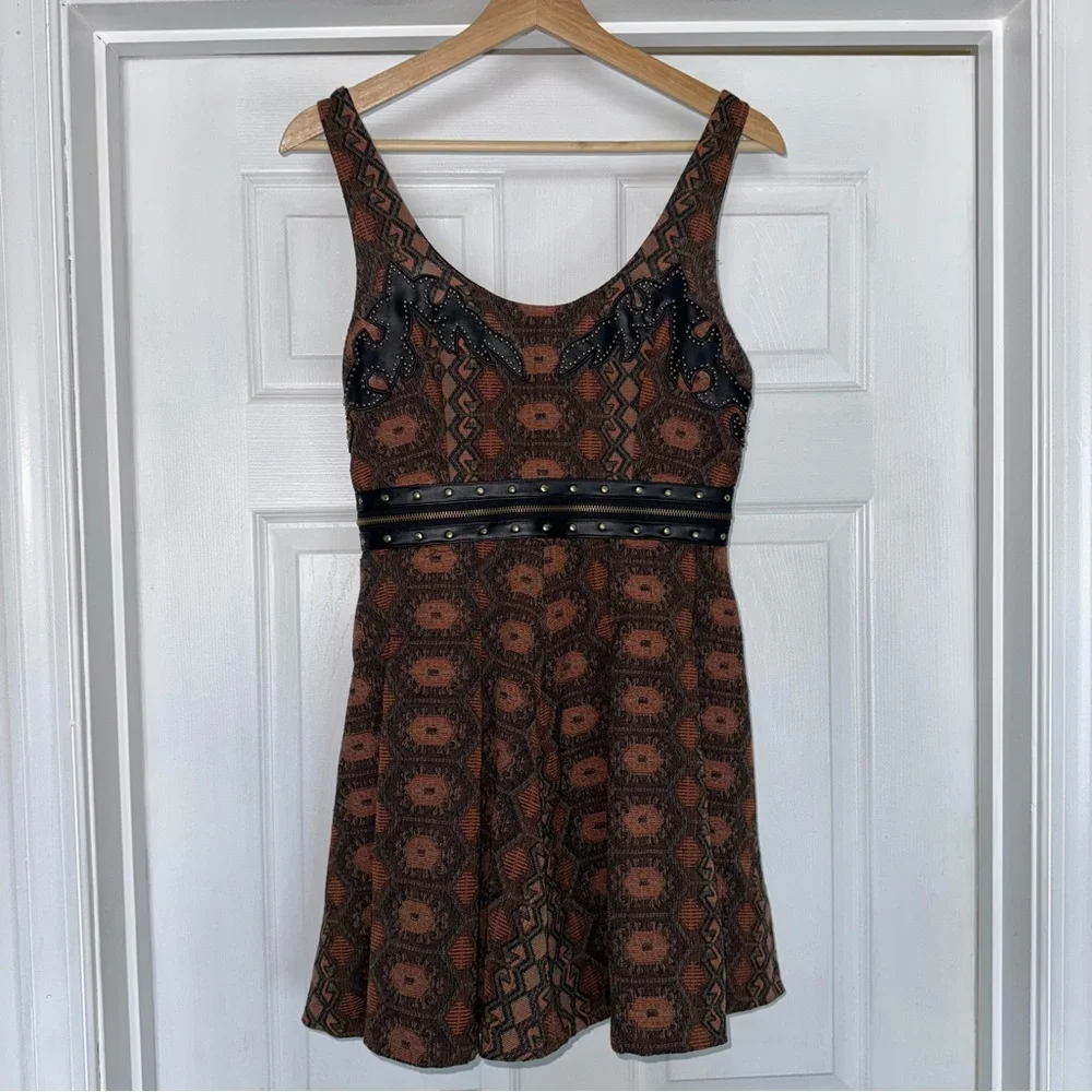 New Romantics Free People Mini Dress Brown XS